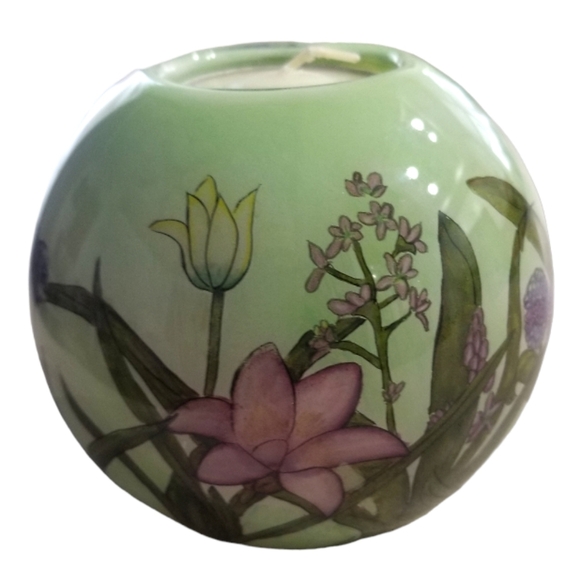 Ne'Qwa Art Tealight Collection Reverse Painted By Artist Patricia Brubaker - Picture 5 of 10